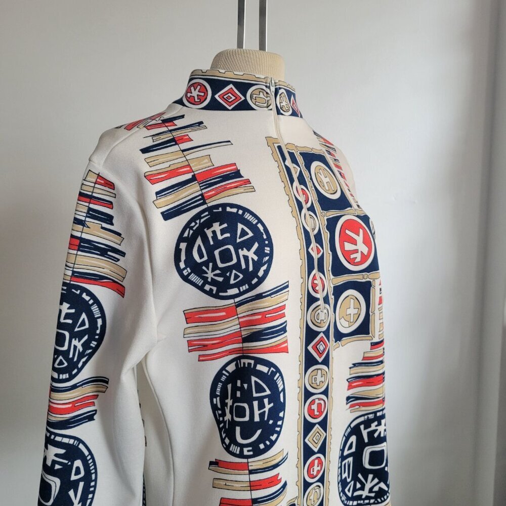 Gregg’s Girl 1970s Vintage Asian Style Print Top: Long Sleeve Knit Top - Picture 5 of 14